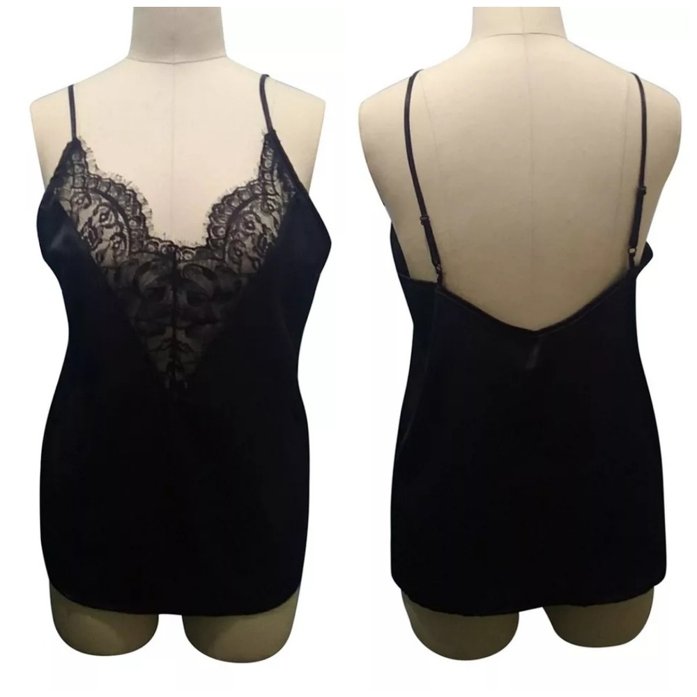 Black silk and lace cami - Picture 5 of 8